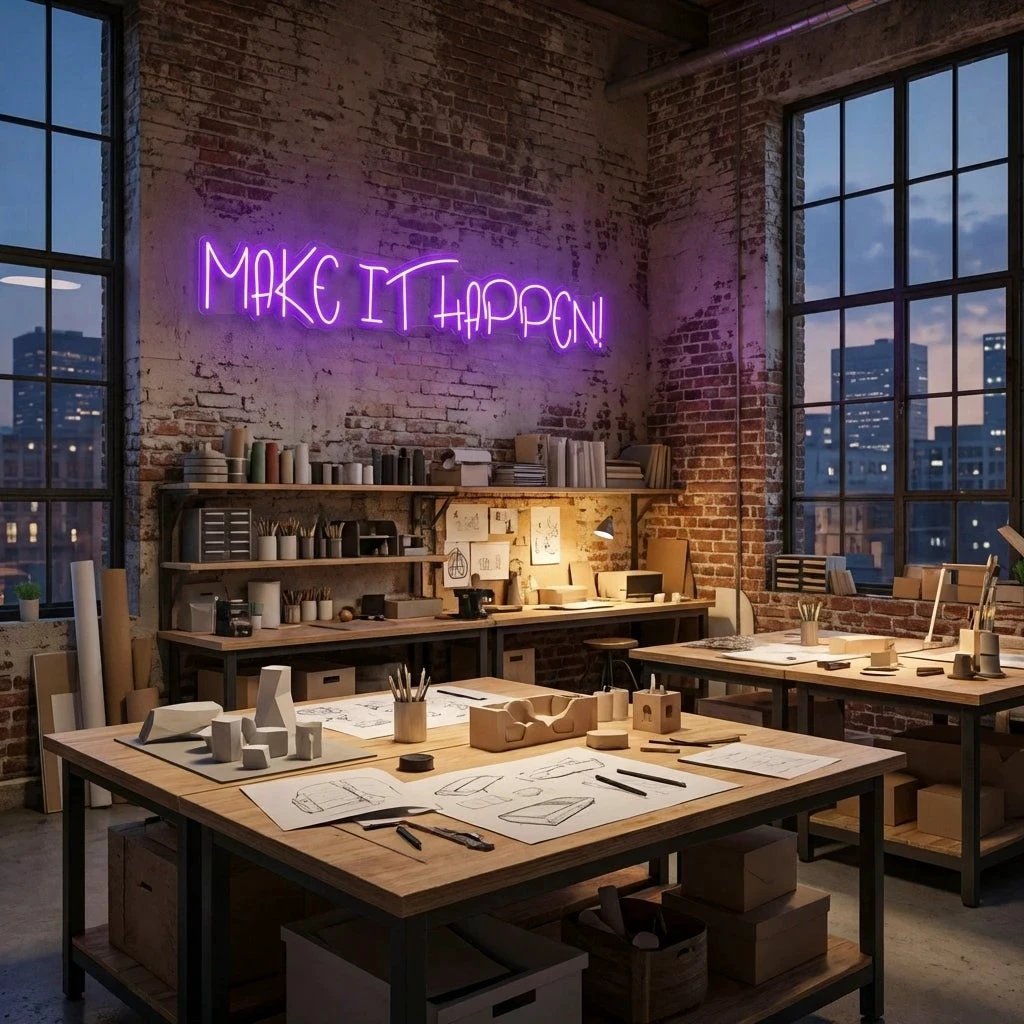 Make It Happen Neon Sign Light