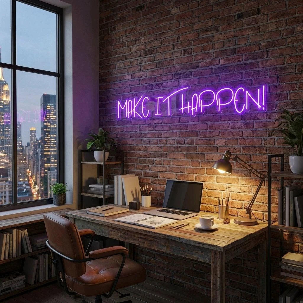 Make It Happen Neon Sign Light