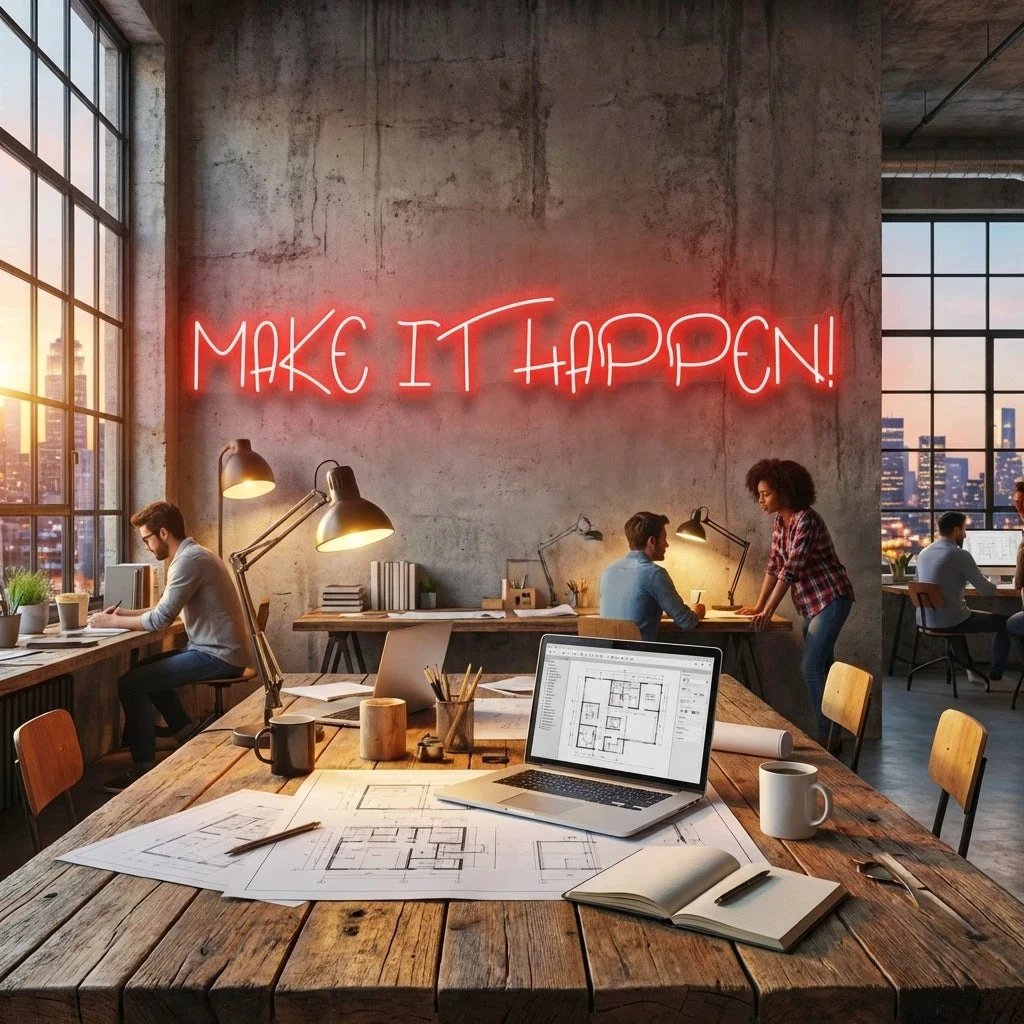 Make It Happen Neon Sign Light