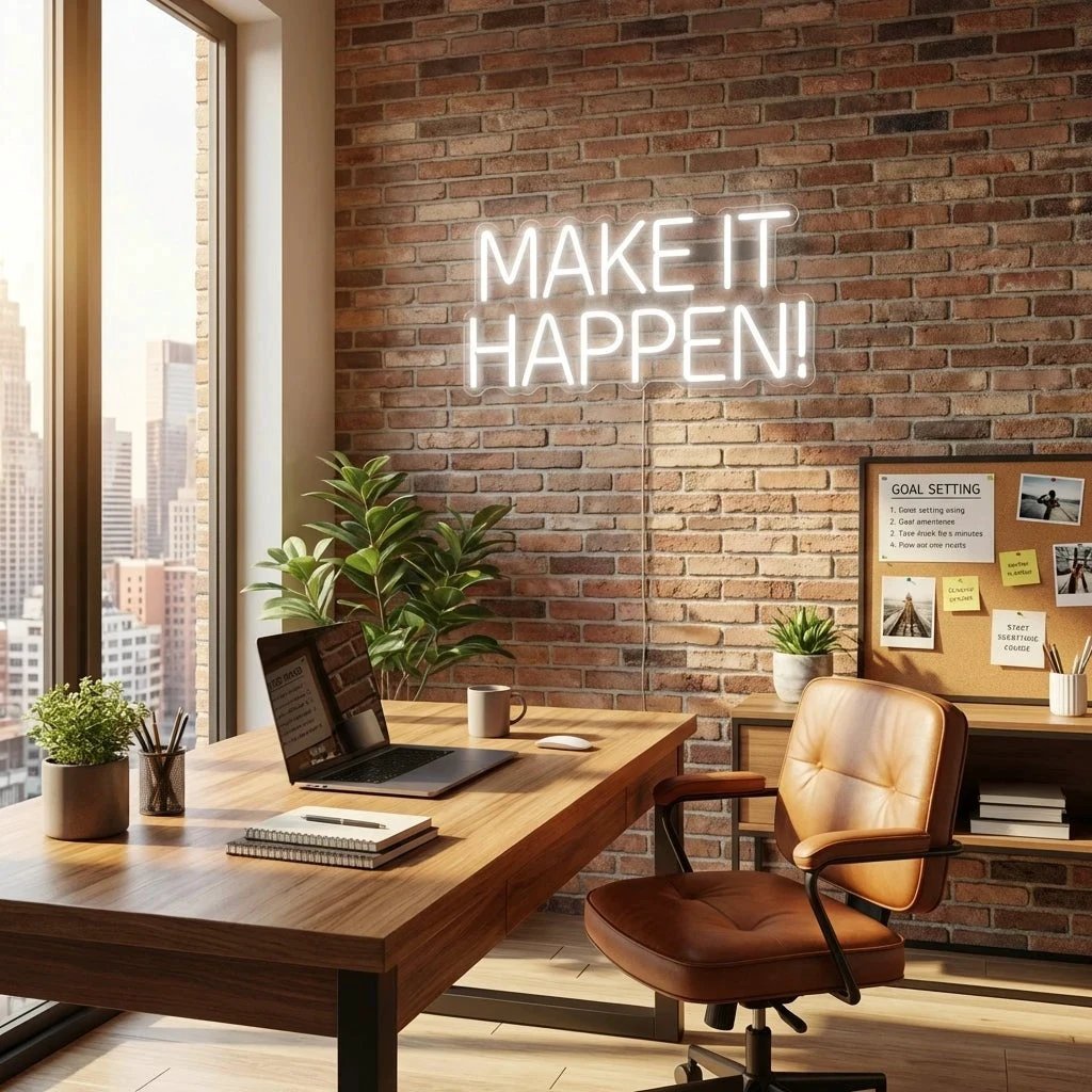Make It Happen Neon Sign Light