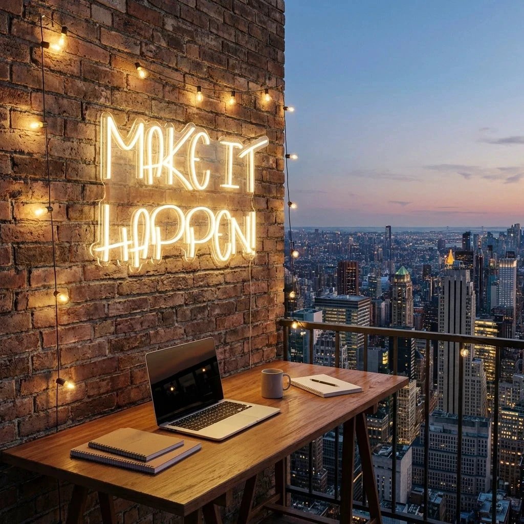 Make It Happen Neon Sign Light