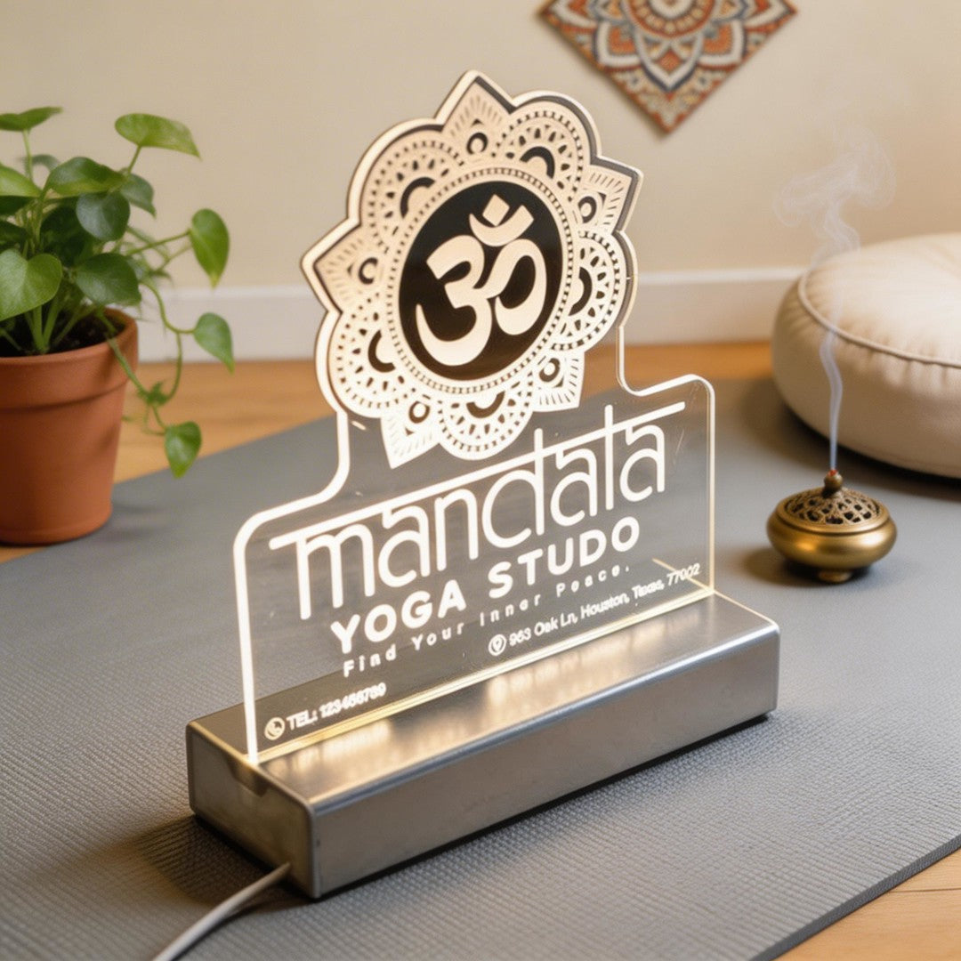 Personalized Mandala Yoga Studio Night Light SGTN048