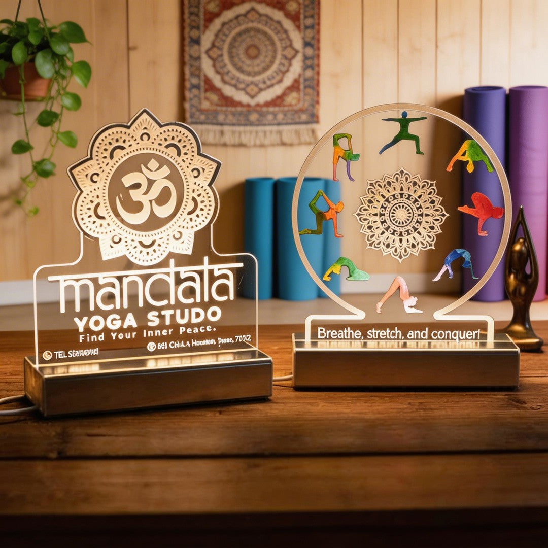 Personalized Mandala Yoga Studio Night Light SGTN048