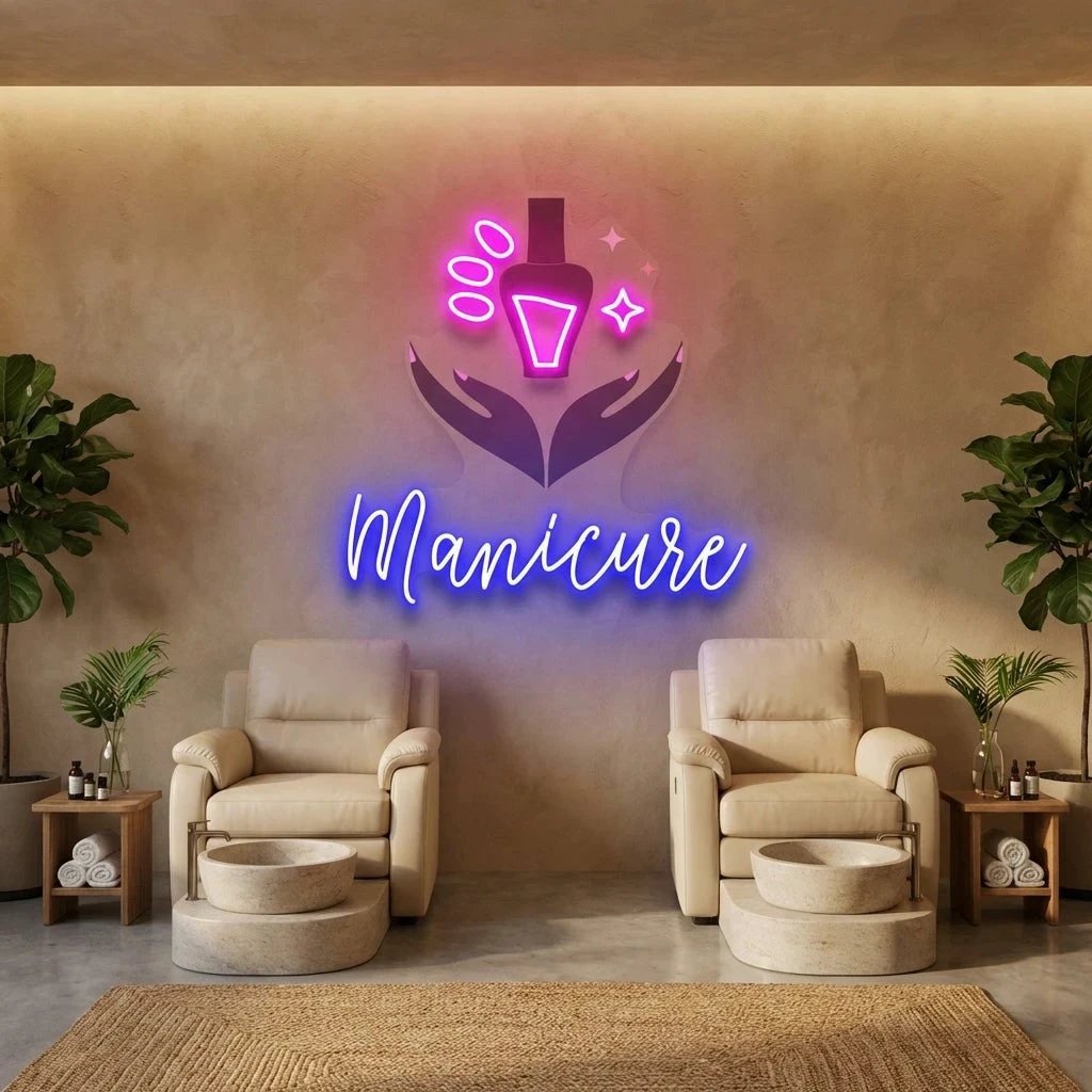 Manicure Artwork Led Neon Sign Light, Nail Salon Decoration