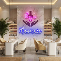 Manicure Artwork Led Neon Sign Light, Nail Salon Decoration