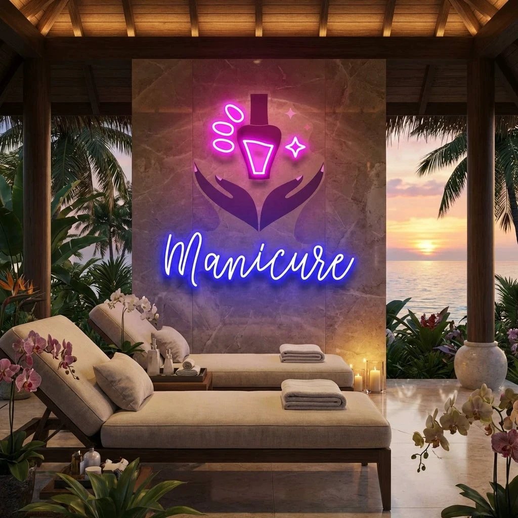 Manicure Artwork Led Neon Sign Light, Nail Salon Decoration