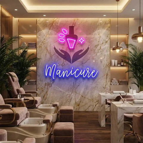 Manicure Artwork Led Neon Sign Light, Nail Salon Decoration