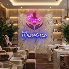 Manicure Artwork Led Neon Sign Light, Nail Salon Decoration