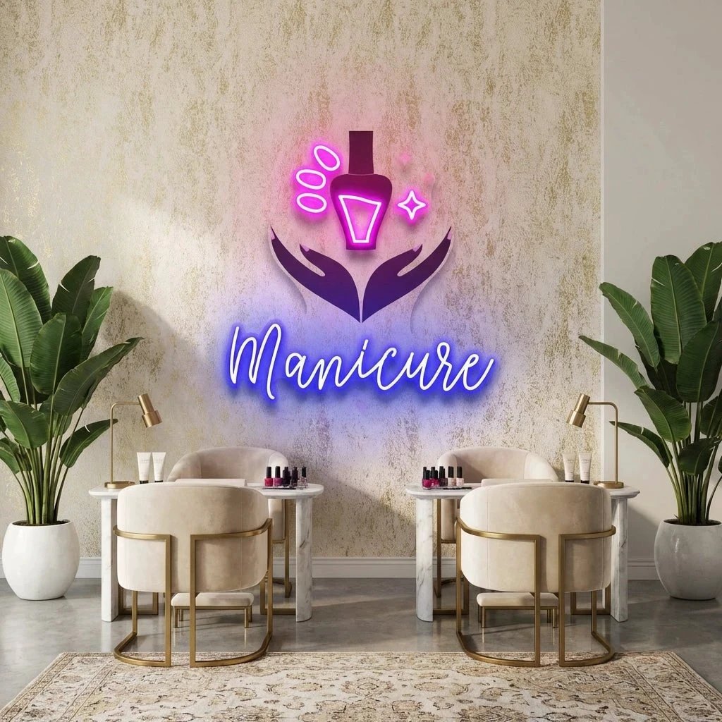 Manicure Artwork Led Neon Sign Light, Nail Salon Decoration