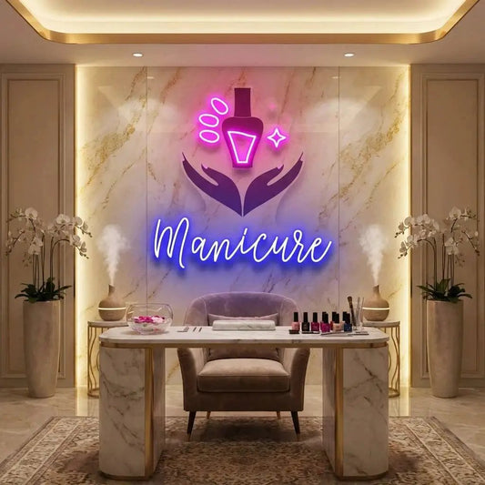 Manicure Artwork Led Neon Sign Light, Nail Salon Decoration