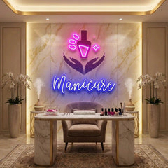 Manicure Artwork Led Neon Sign Light, Nail Salon Decoration