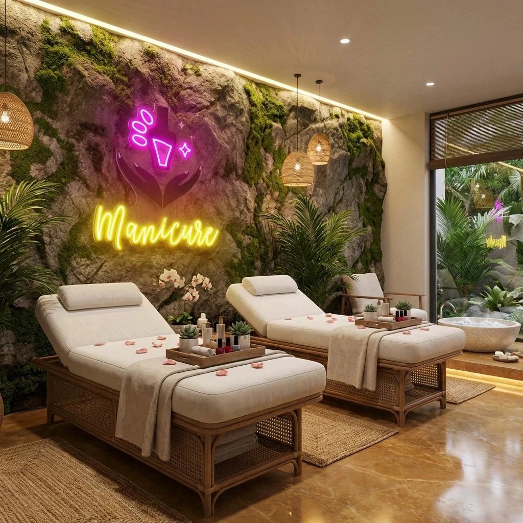 Manicure Artwork Led Neon Sign Light, Nail Salon Decoration