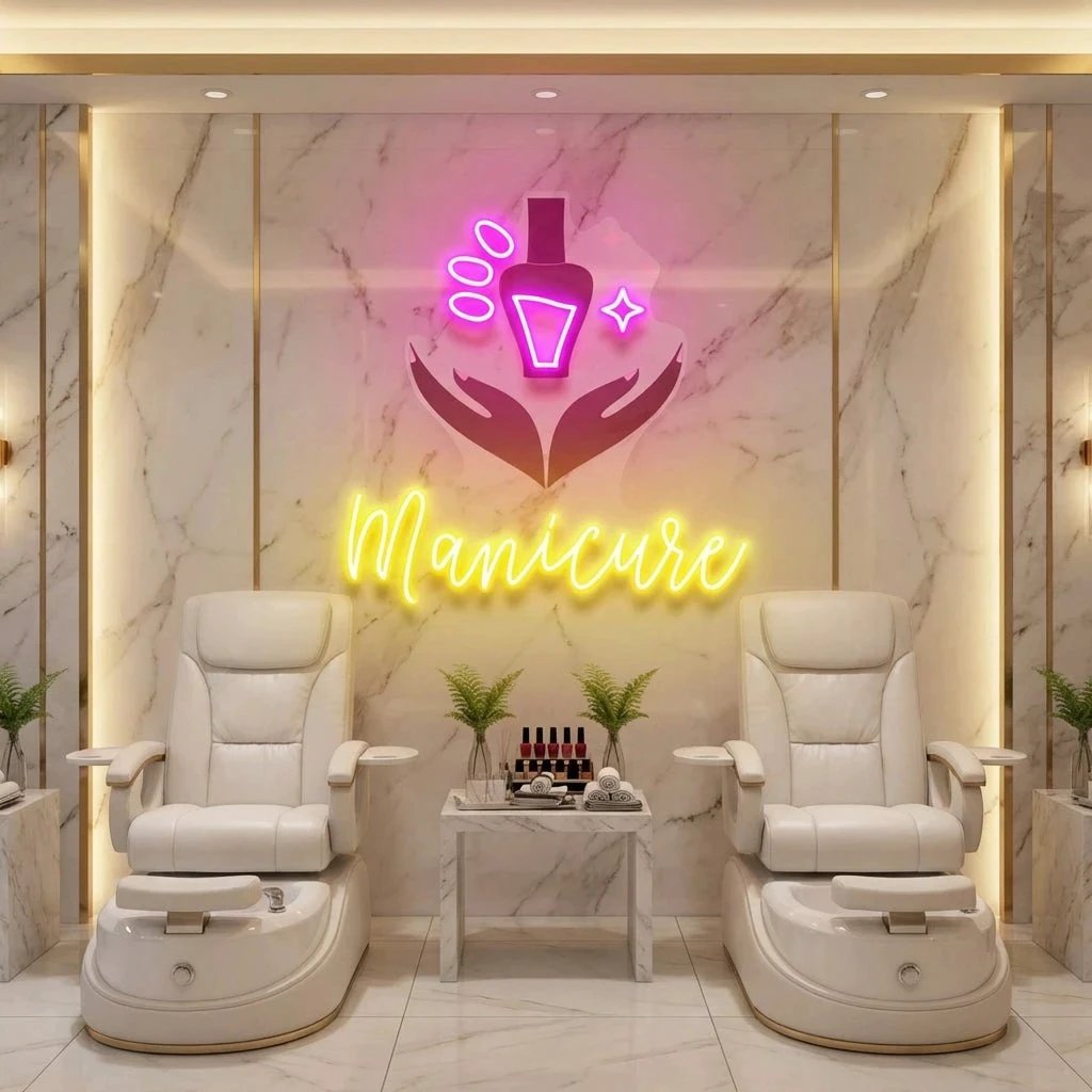 Manicure Artwork Led Neon Sign Light, Nail Salon Decoration