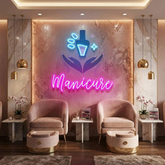 Manicure Artwork Led Neon Sign Light, Nail Salon Decoration