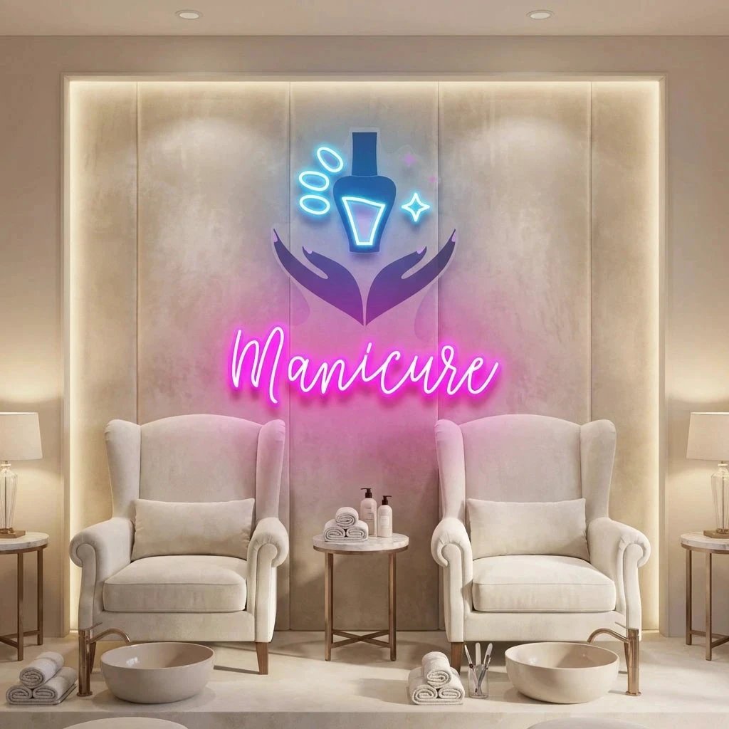 Manicure Artwork Led Neon Sign Light, Nail Salon Decoration