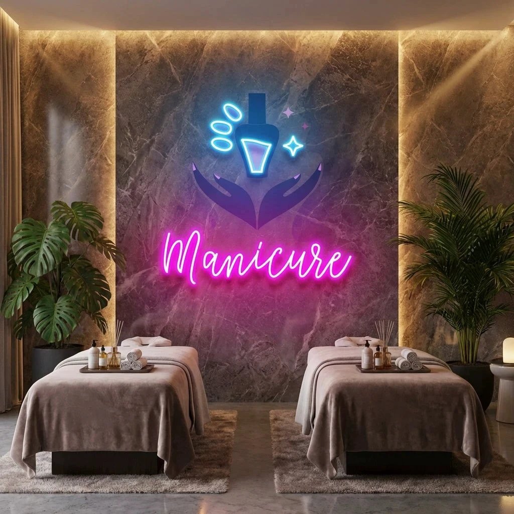 Manicure Artwork Led Neon Sign Light, Nail Salon Decoration