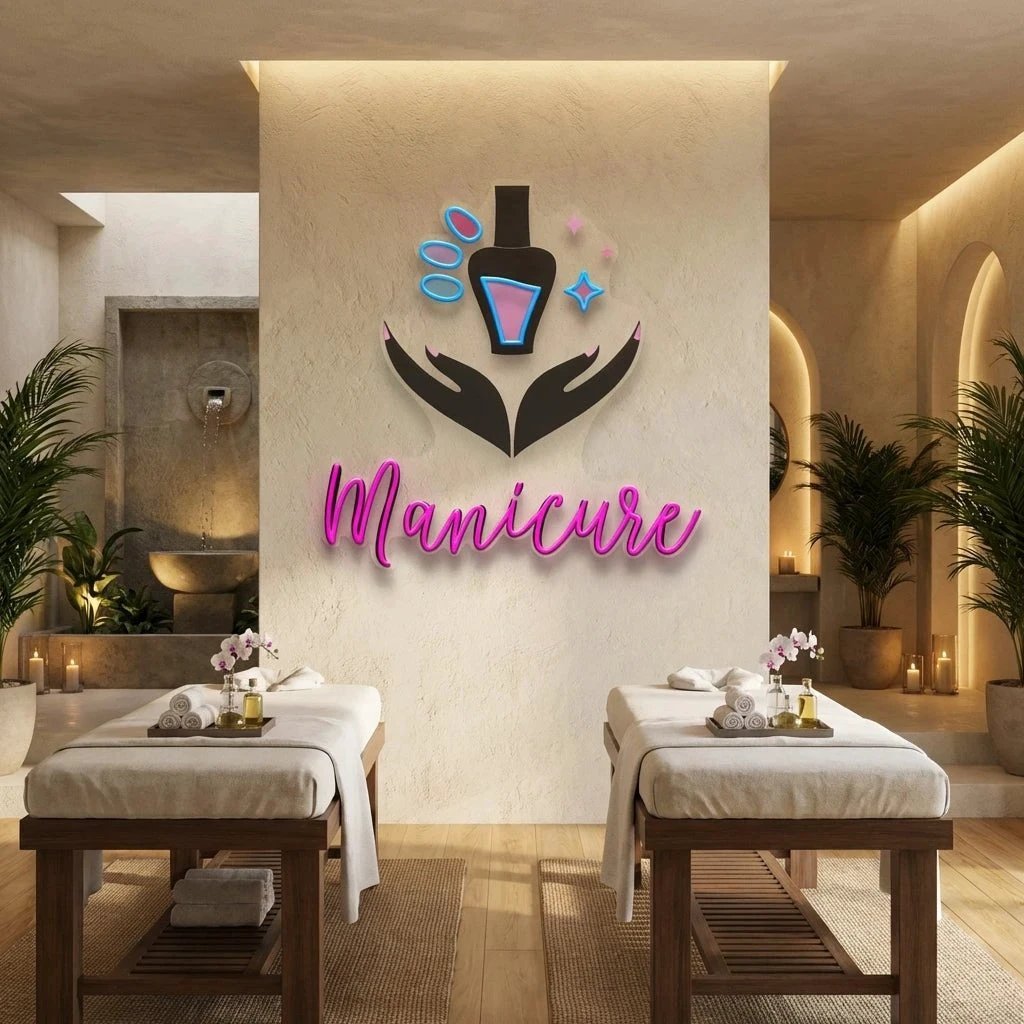 Manicure Artwork Led Neon Sign Light, Nail Salon Decoration