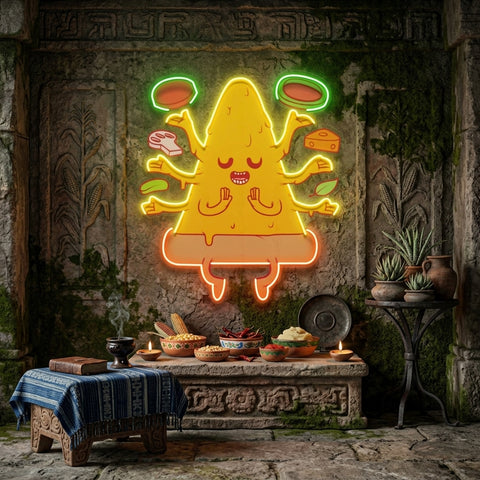 Meditating Pizza LED Neon Sign Light Pop Art