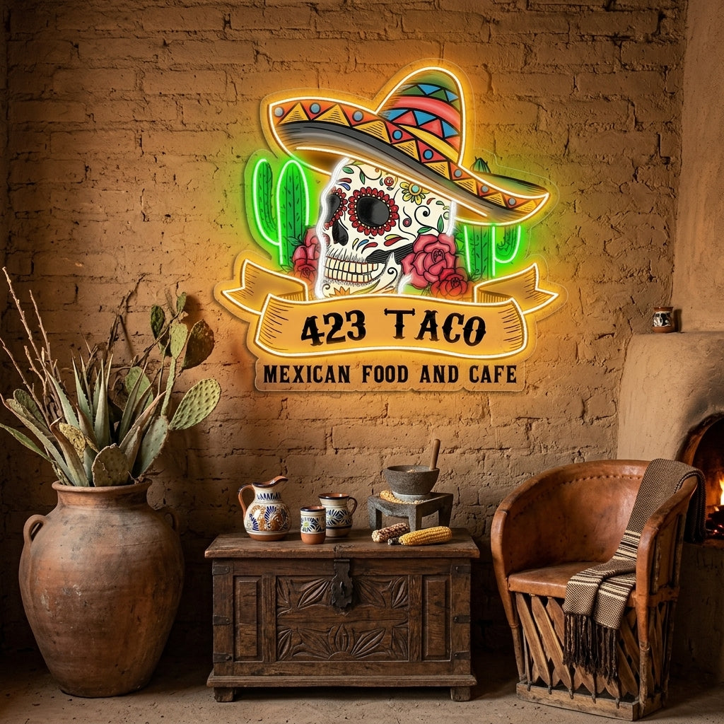 Custom Mexican Food Restaurants LED Neon Sign Light Pop Art