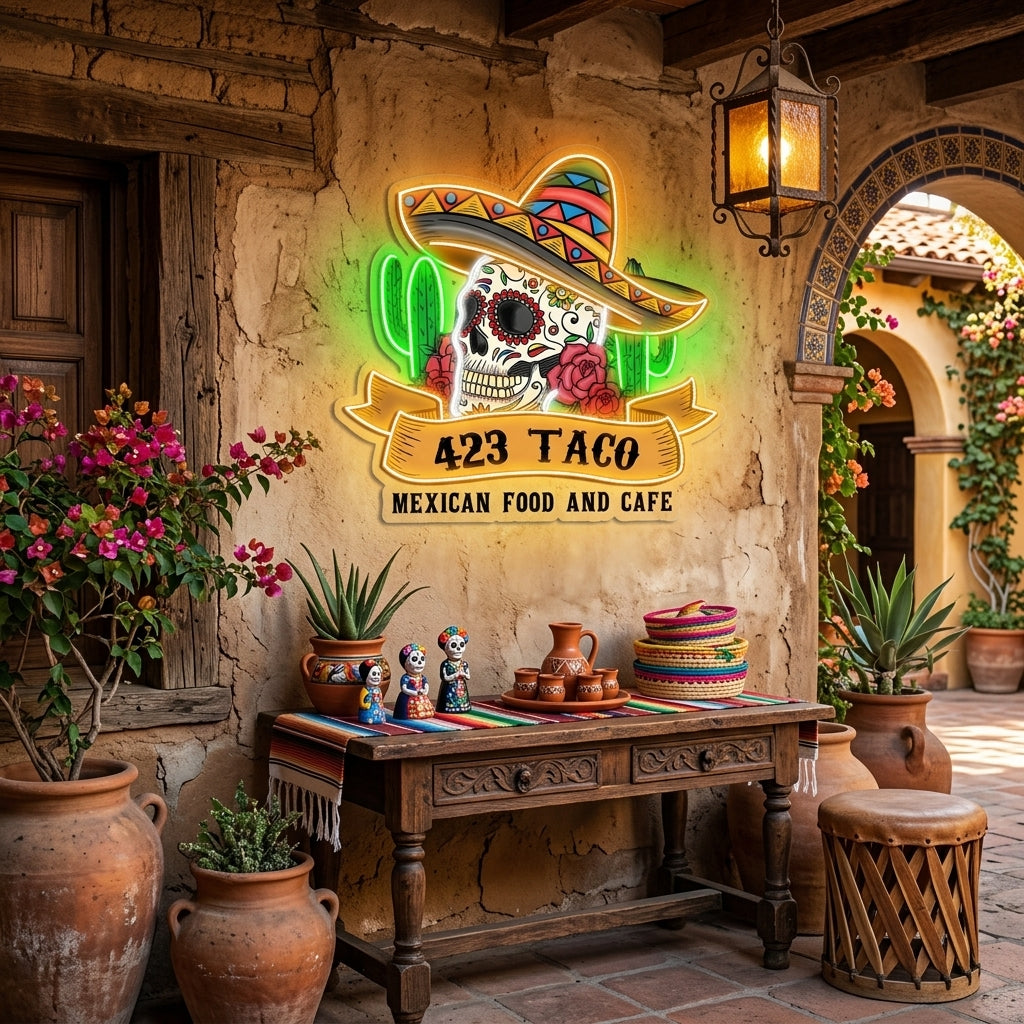 Custom Mexican Food Restaurants LED Neon Sign Light Pop Art
