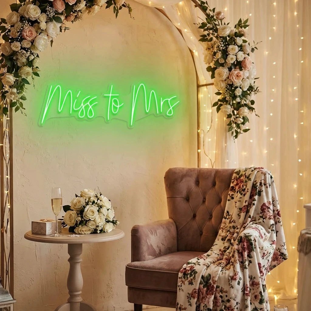 Miss To Mrs Led Neon Sign Light