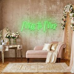 Miss To Mrs Led Neon Sign Light