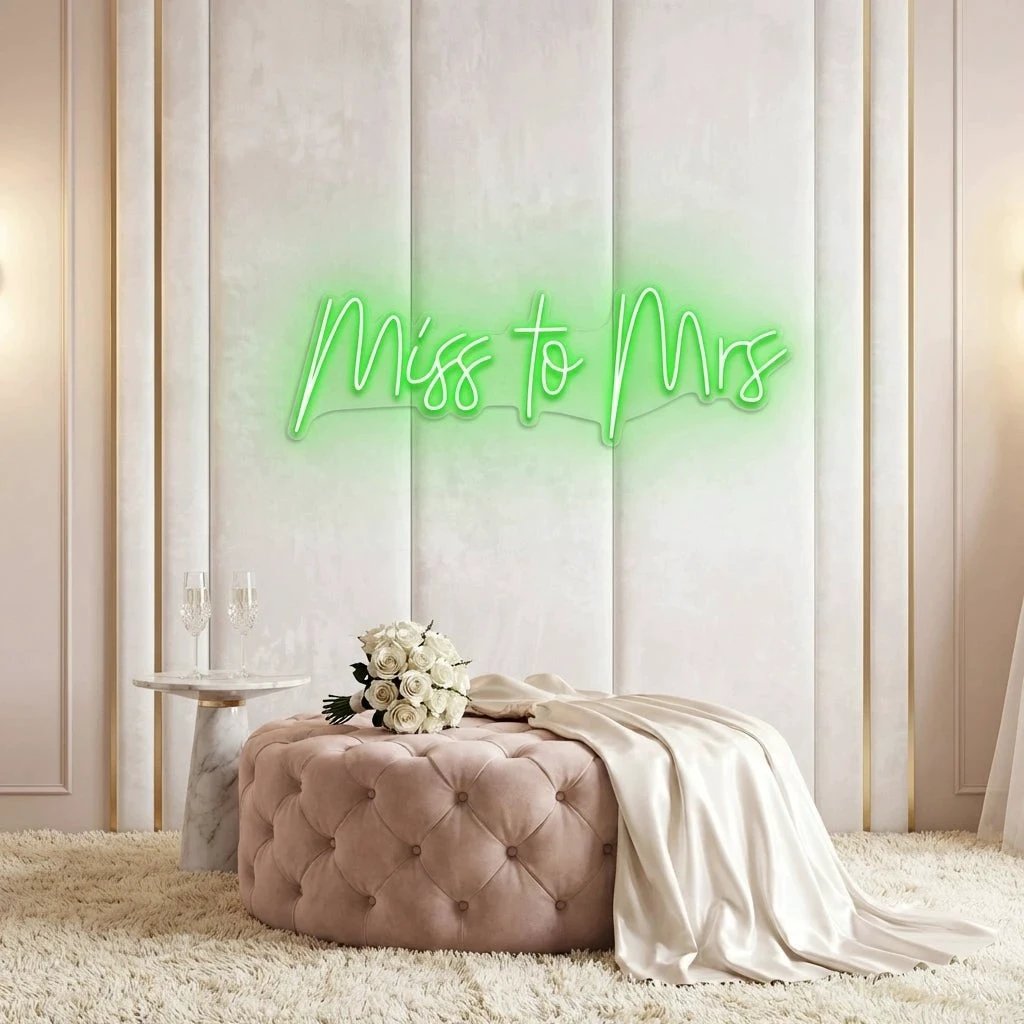 Miss To Mrs Led Neon Sign Light
