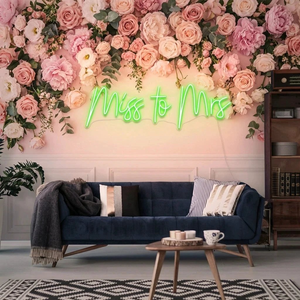 Miss To Mrs Led Neon Sign Light