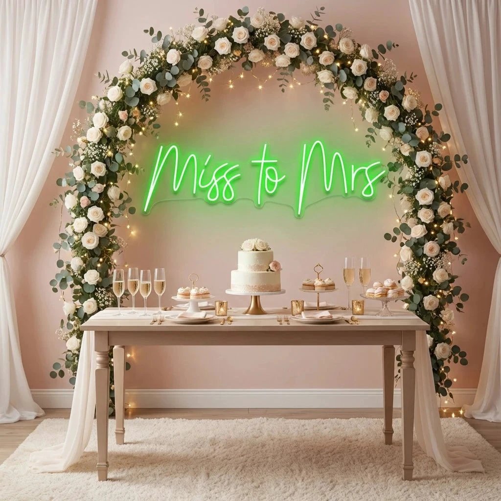 Miss To Mrs Led Neon Sign Light