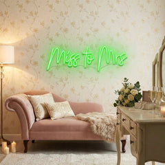Miss To Mrs Led Neon Sign Light