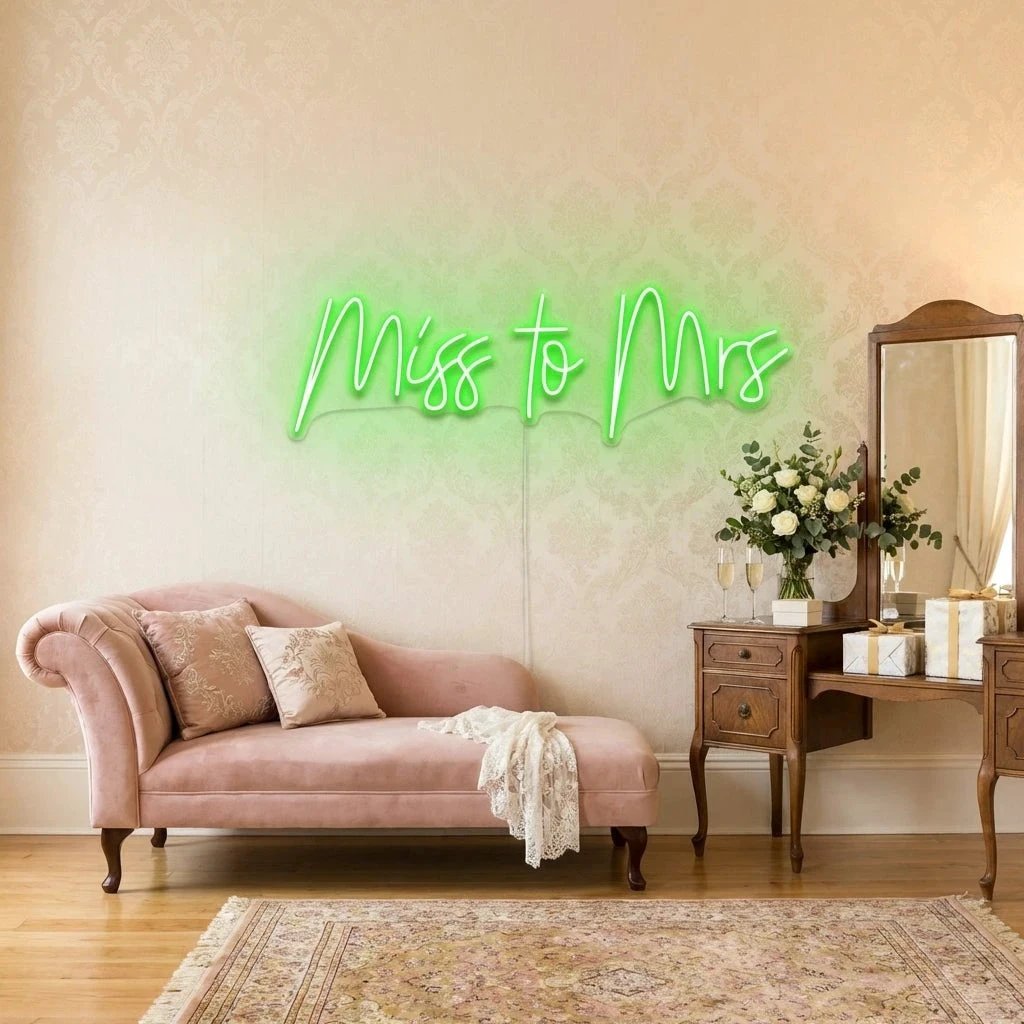 Miss To Mrs Led Neon Sign Light