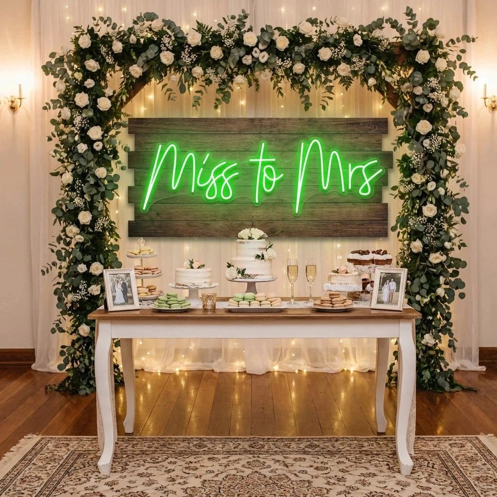 Miss To Mrs Led Neon Sign Light