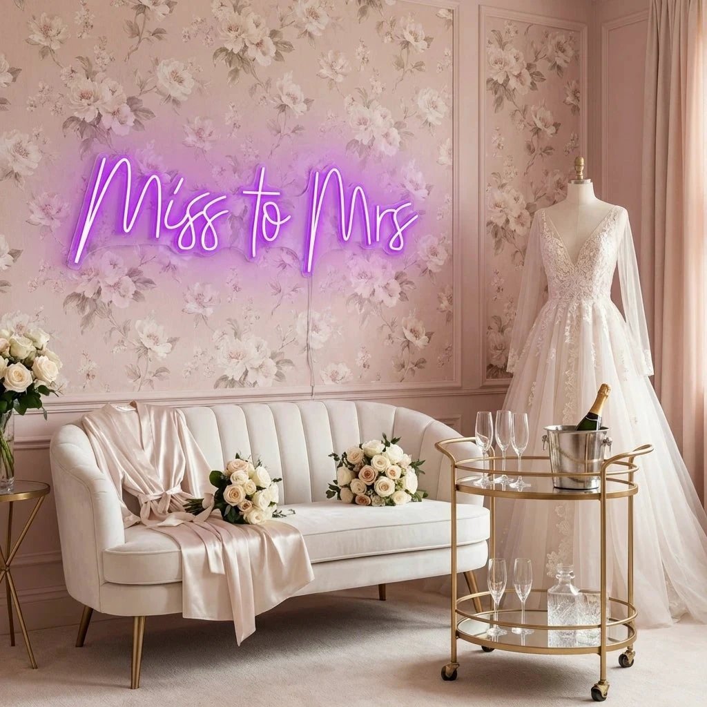 Miss To Mrs Led Neon Sign Light
