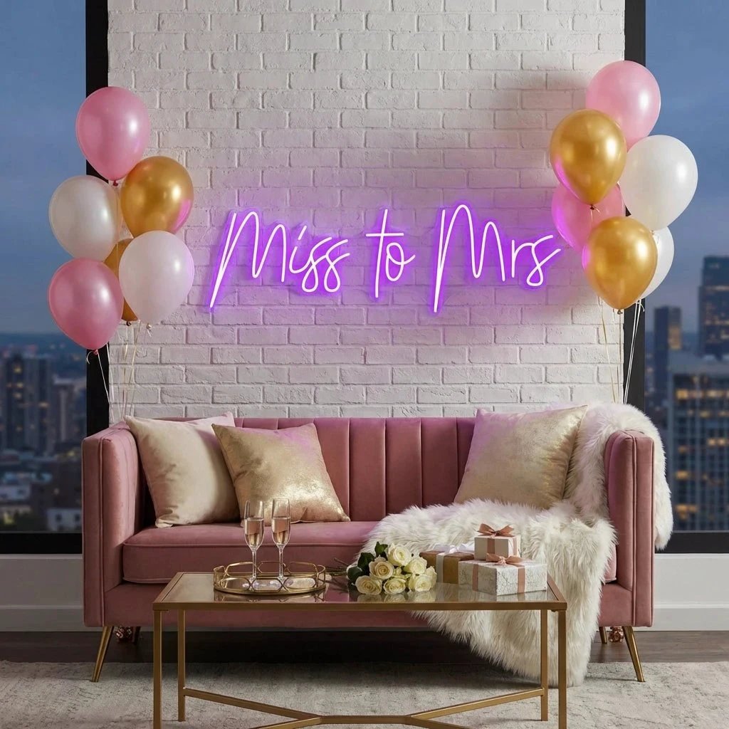 Miss To Mrs Led Neon Sign Light