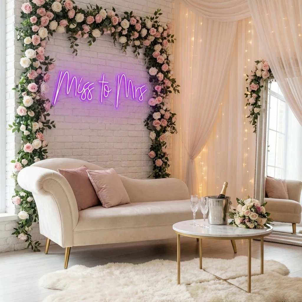 Miss To Mrs Led Neon Sign Light