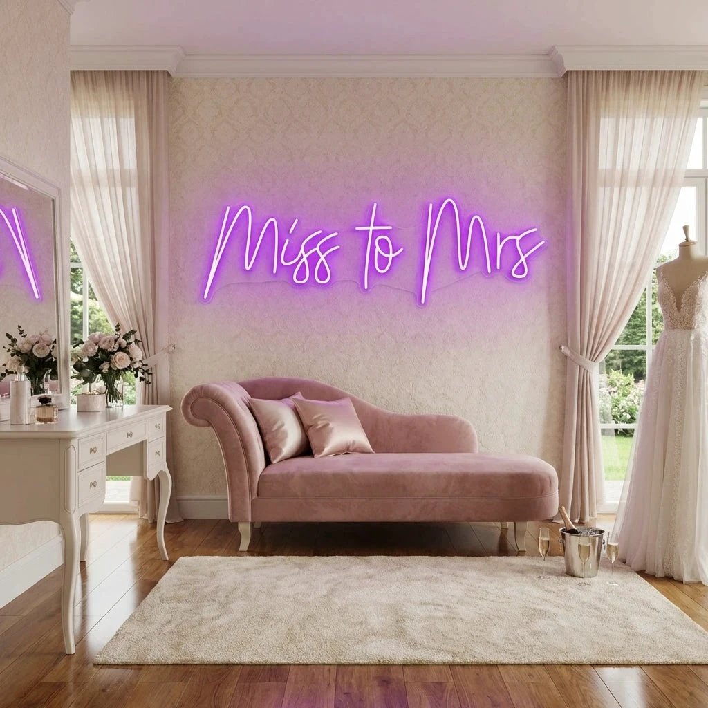 Miss To Mrs Led Neon Sign Light