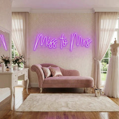 Miss To Mrs Led Neon Sign Light