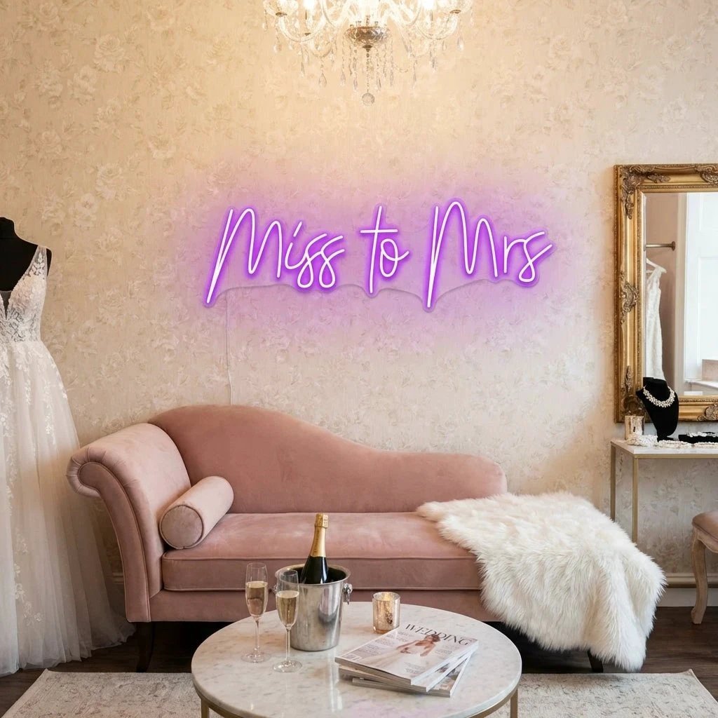 Miss To Mrs Led Neon Sign Light