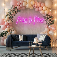 Miss To Mrs Led Neon Sign Light