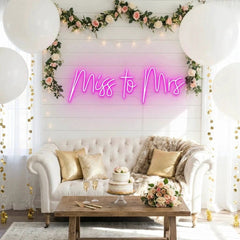 Miss To Mrs Led Neon Sign Light