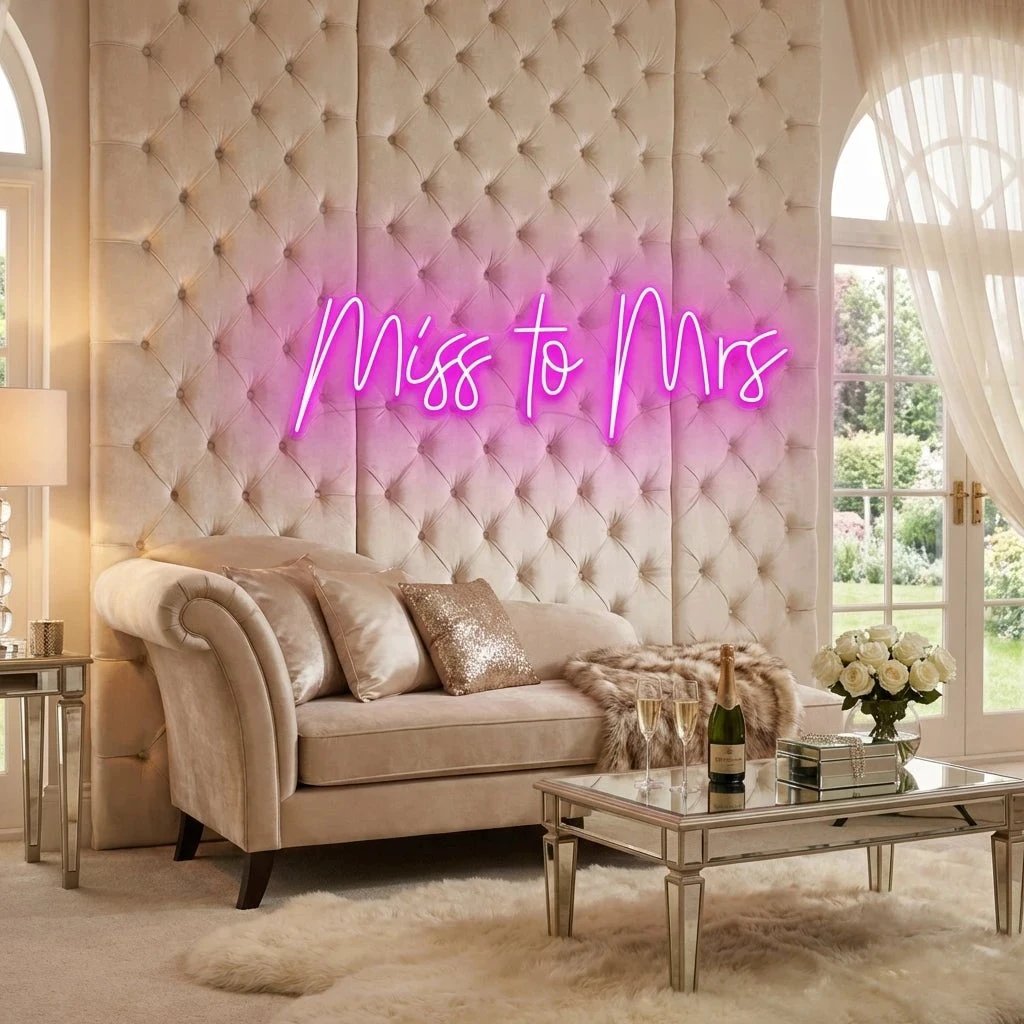 Miss To Mrs Led Neon Sign Light