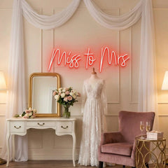 Miss To Mrs Led Neon Sign Light