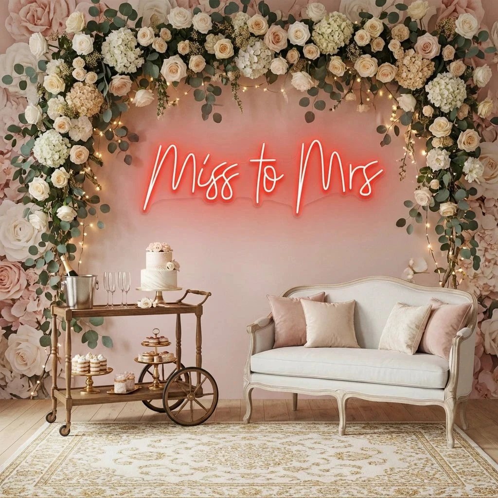 Miss To Mrs Led Neon Sign Light