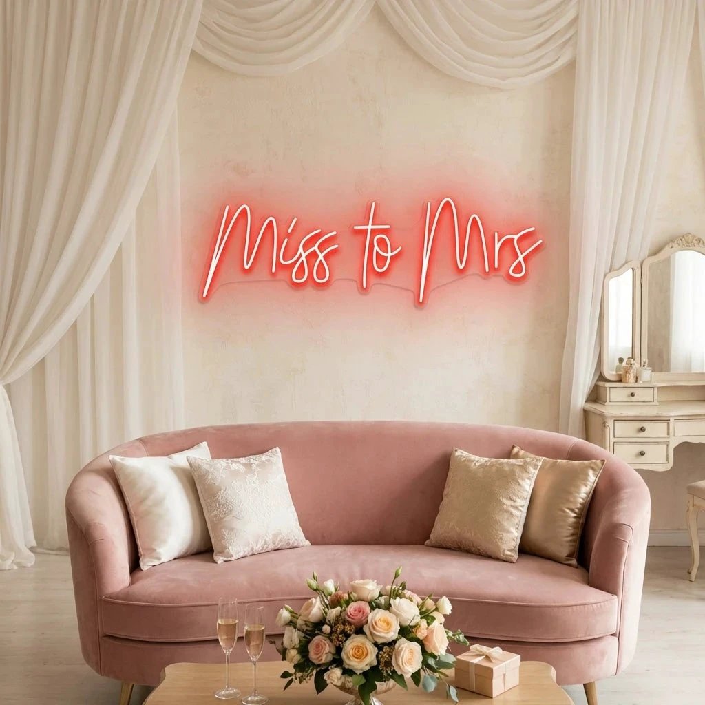 Miss To Mrs Led Neon Sign Light