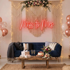 Miss To Mrs Led Neon Sign Light