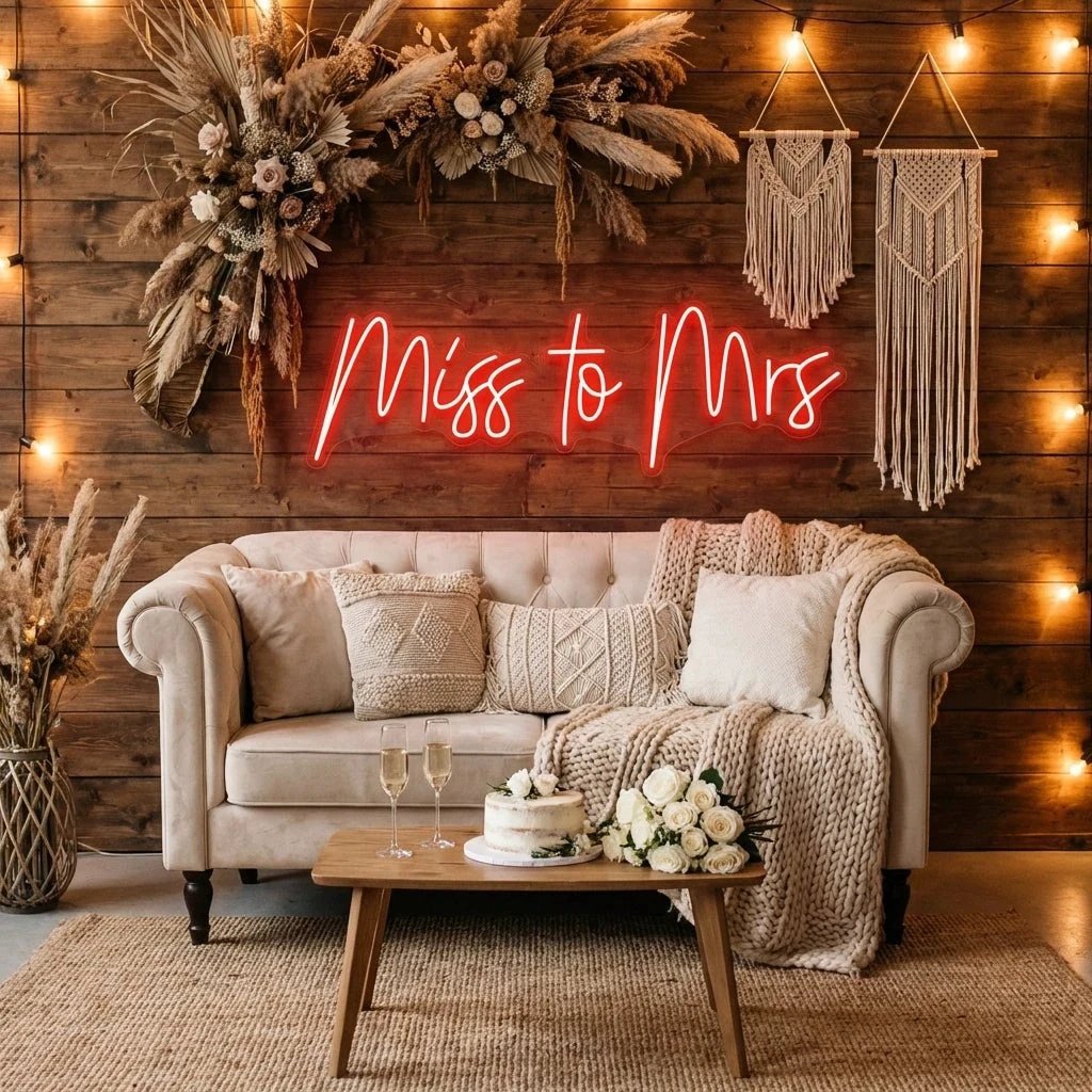 Miss To Mrs Led Neon Sign Light