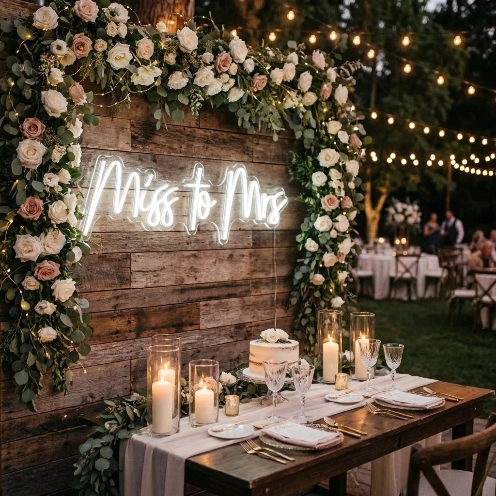 Miss To Mrs Led Neon Sign Light