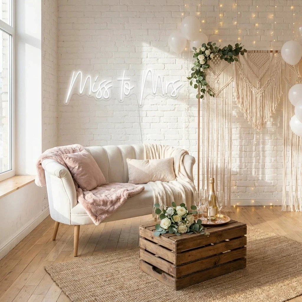 Miss To Mrs Led Neon Sign Light