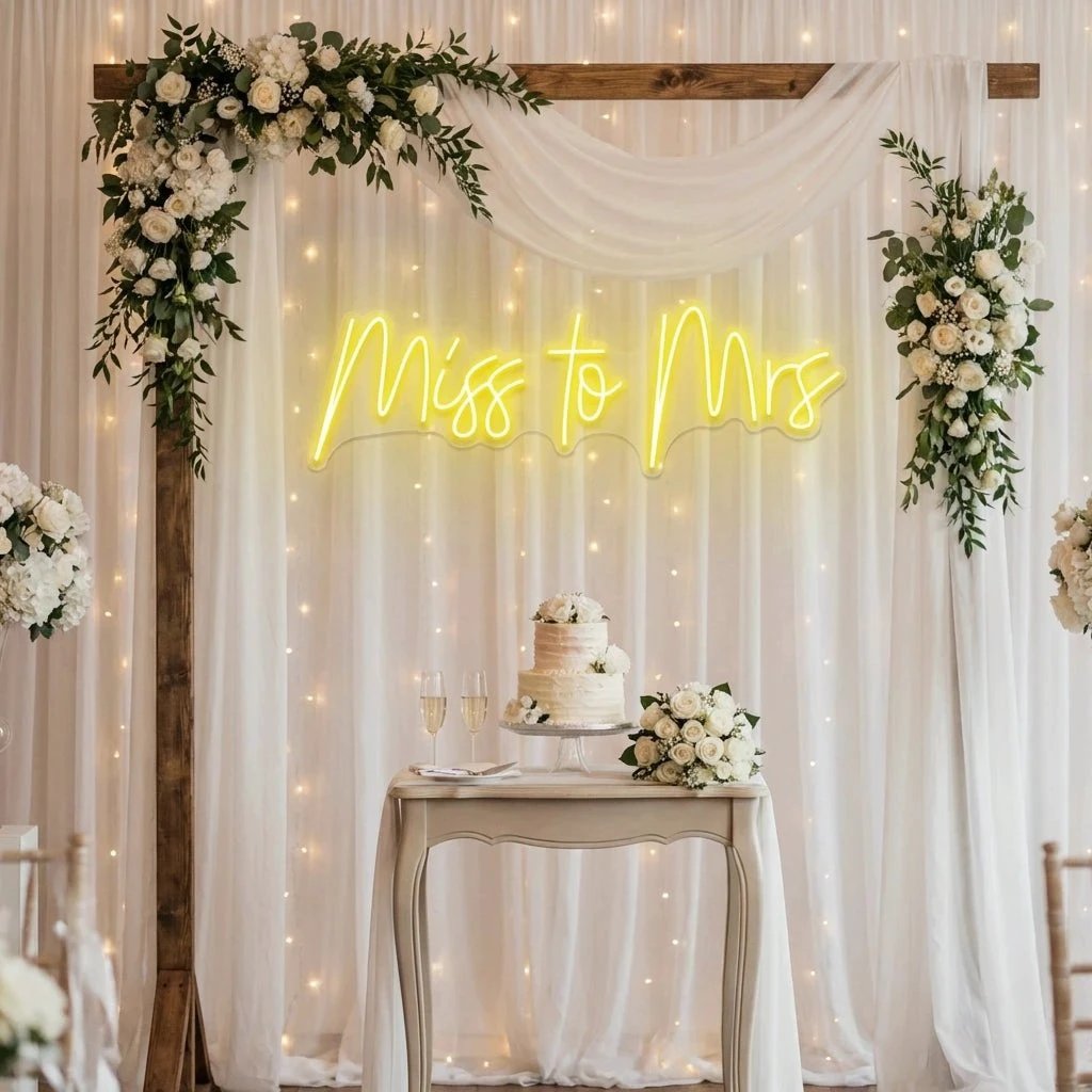 Miss To Mrs Led Neon Sign Light