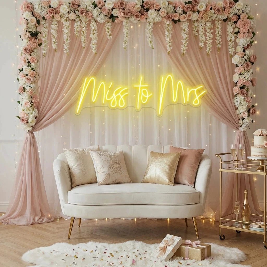 Miss To Mrs Led Neon Sign Light
